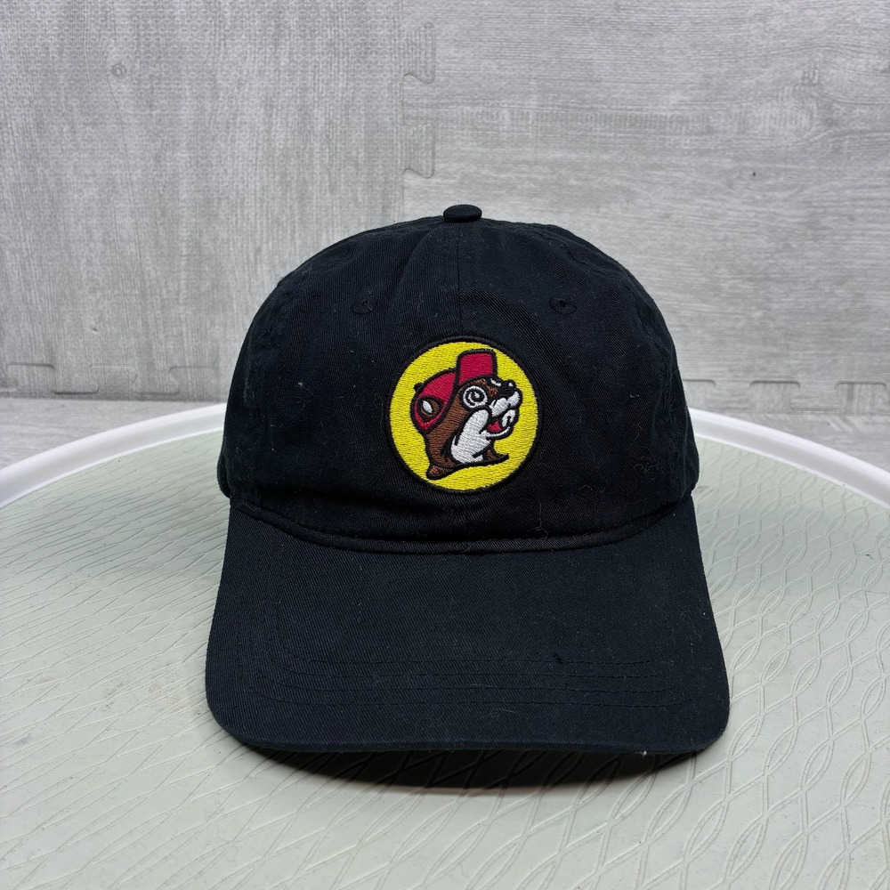 Buc-ee's Hat Cap Strap Back Black Embroidered Beaver Logo Adjustable‎ Strapback